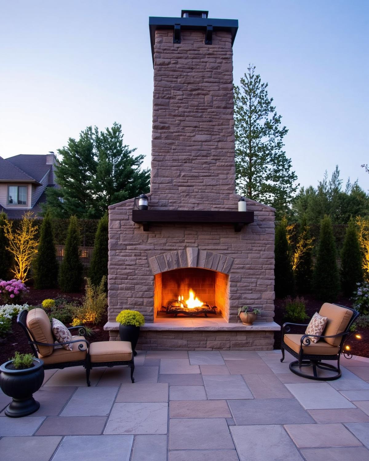 Stone Fireplace